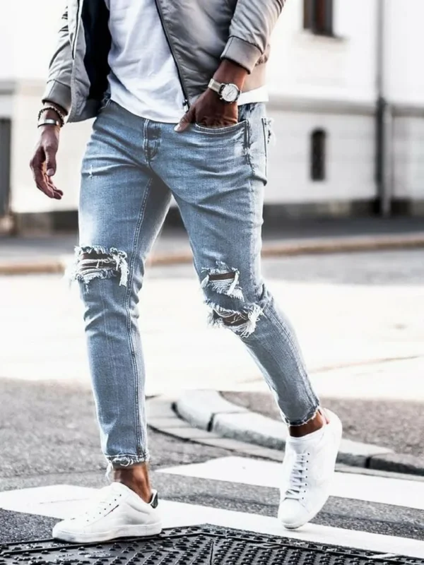 Calça jeans desgastada - Imagem 5
