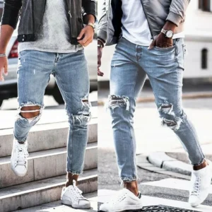 Calça jeans desgastada